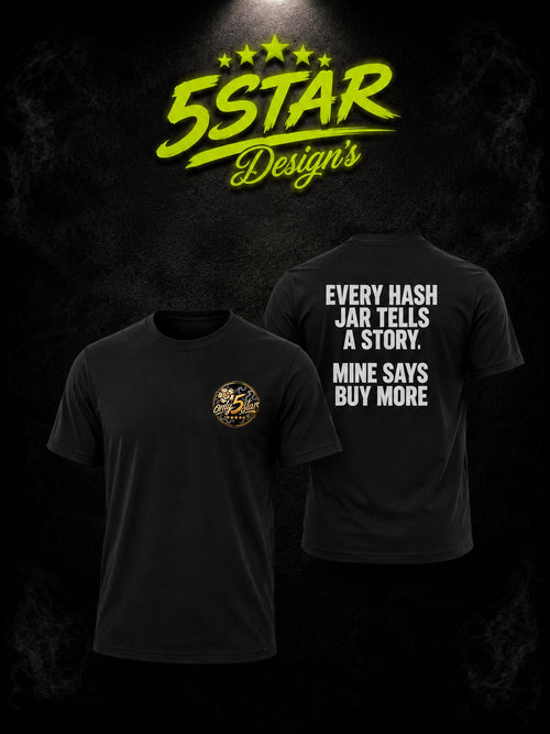 5STAR black T-shirt, front crest and back statement print